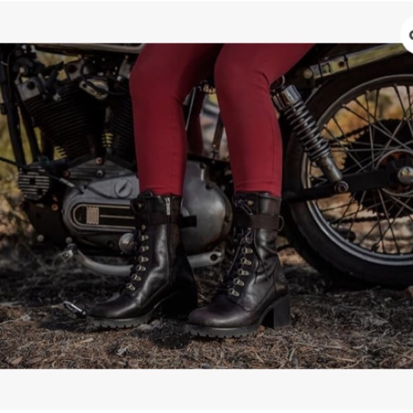 Leather Women’s Sz7/7.5 Harley Davidson Marinda Motorcycle Riding Boots Brown - Picture 7 of 15